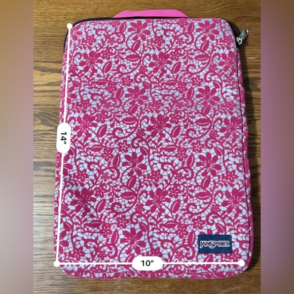 JanSport Pink Floral Laptop Sleeve - Picture 3 of 3